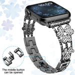 Dreiblättriges Kleeblatt-Diamantarmband, für Apple Watch Series 8 &amp; 7 (45 mm) und Apple Watch Series 8 &amp; 7 (41 mm)