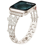 Dreiblättriges Kleeblatt-Diamantarmband, für Apple Watch Series 8 &amp; 7 (45 mm) und Apple Watch Series 8 &amp; 7 (41 mm)