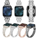 Dreiblättriges Kleeblatt-Diamantarmband, für Apple Watch Series 8 &amp; 7 (45 mm) und Apple Watch Series 8 &amp; 7 (41 mm)