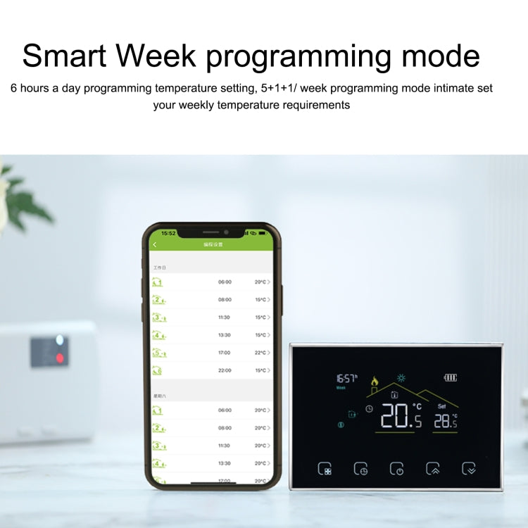BHT-8000RF-VA- GBCW Kabelloser Smart LED Bildschirm Thermostat mit WiFi, Spezifikation: Elektrisch / Kesselheizung, Elektrische Heizung, Elektrische Kesselheizung, Kesselheizung, Wasserheizung, Wasserkraftheizung, Wasser-Kesselheizung
