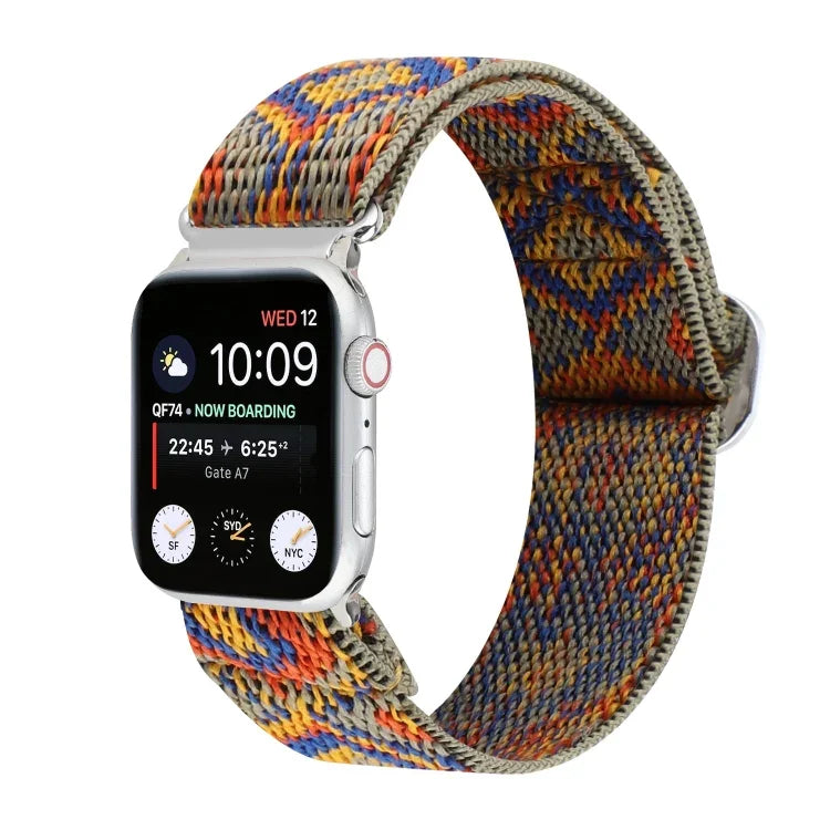 Elastisches Nylon-Uhrenarmband mit Schnalle, für Apple Watch Series 8 &amp; 7 (45 mm) und Apple Watch Series 8 &amp; 7 (41 mm)