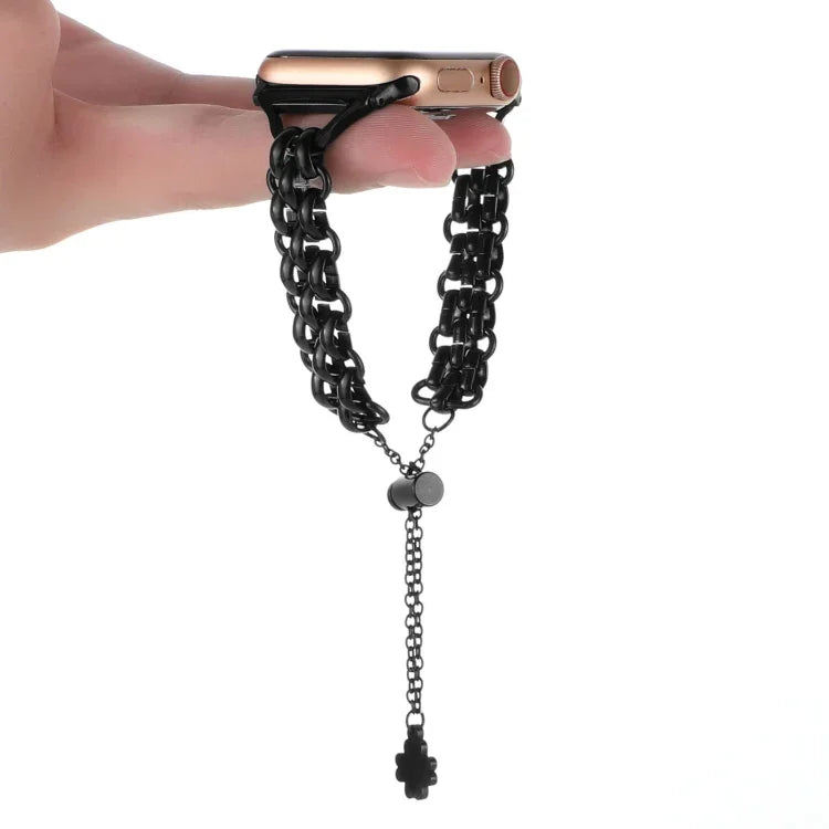 Dual-row Chain Metal Watch Band, For Apple Watch Series 8&7 45mm, For Apple Watch Series 8&7 41mm