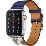 Uhrenarmband aus Leder mit Siebdruckmuster, für Apple Watch Series 7 41mm / 6 & SE & 5 & 4 40mm / 3 & 2 & 1 38mm, für Apple Watch Series 8&7 41mm / SE 2&6&SE&5&4 40mm / 3&2&1 38mm
