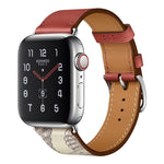 Uhrenarmband aus Leder mit Siebdruckmuster, für Apple Watch Series 7 41mm / 6 & SE & 5 & 4 40mm / 3 & 2 & 1 38mm, für Apple Watch Series 8&7 41mm / SE 2&6&SE&5&4 40mm / 3&2&1 38mm