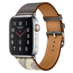 Uhrenarmband aus Leder mit Siebdruckmuster, für Apple Watch Series 7 41mm / 6 & SE & 5 & 4 40mm / 3 & 2 & 1 38mm, für Apple Watch Series 8&7 41mm / SE 2&6&SE&5&4 40mm / 3&2&1 38mm