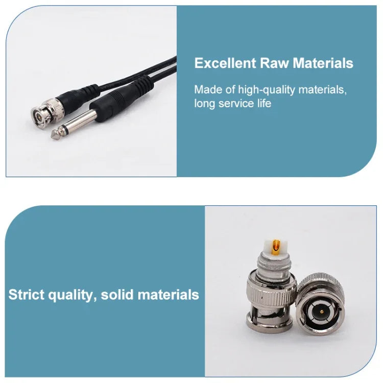 BNC-Stecker auf 6,35-mm-Klinkenstecker-Anschlusskabel, 1 m, 2 m, 3 m