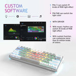 AULA F3261 Typ-C Kabelgebundene Hot-Swap-fähige Mechanische RGB-Tastatur mit 61 Tasten