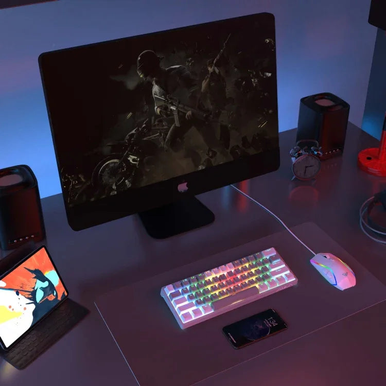AULA F3261 Typ-C Kabelgebundene Hot-Swap-fähige Mechanische RGB-Tastatur mit 61 Tasten