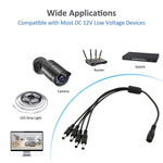 DC-Buchse auf DC-Stecker Verlängerungskabel, 0,37 m 4-fach, 0,42 m 8-fach, 0,37 m 6-fach, 0,37 m 3-fach, 0,5 m 16-fach