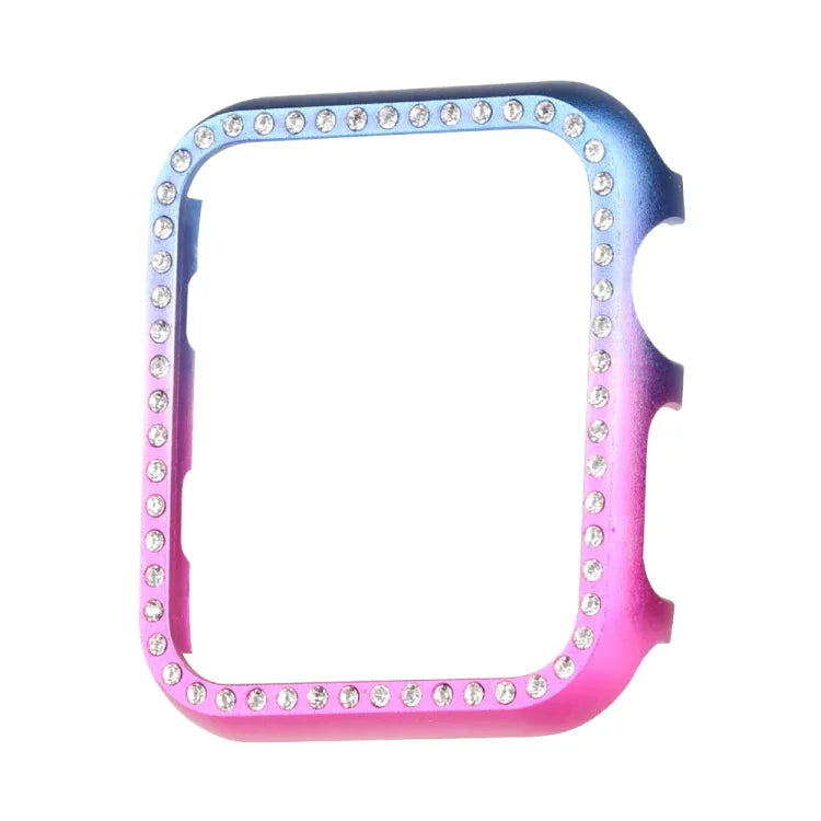 Schutzhülle aus Aluminiumlegierung mit Diamanten, passend für Apple Watch Series 9/8/7 (45 mm), Apple Watch Series SE 2025, SE 2, SE 6, SE 5 und SE 4 (44 mm), Apple Watch Series 3, SE 2 und SE 1 (42 mm), Apple Watch Series 9/8/7 (41 mm)...