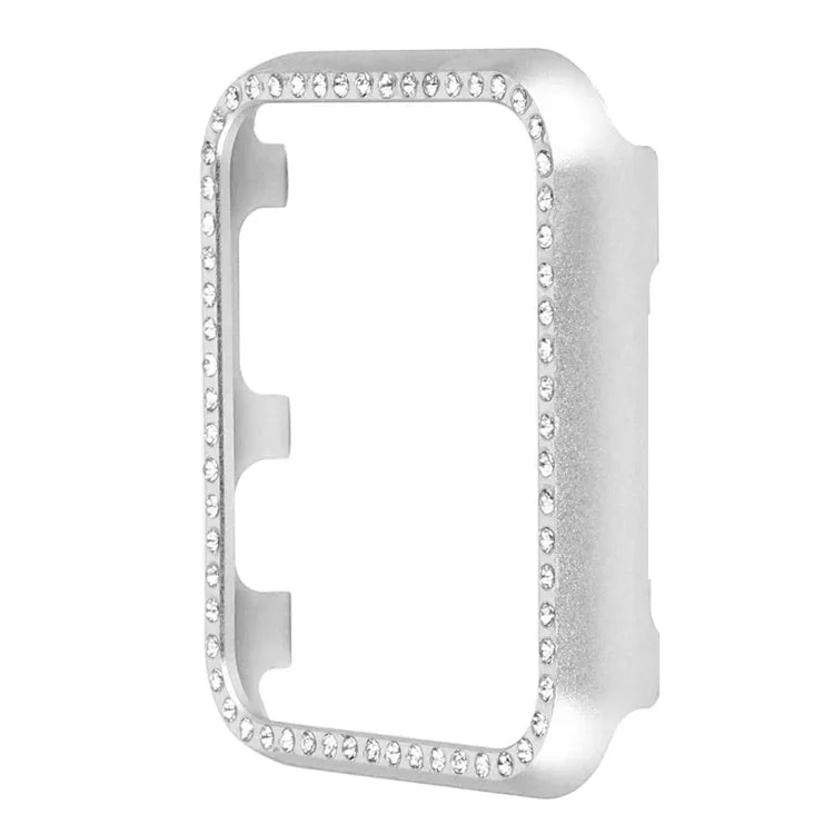 Schutzhülle aus Aluminiumlegierung mit Diamanten, passend für Apple Watch Series 9/8/7 (45 mm), Apple Watch Series SE 2025, SE 2, SE 6, SE 5 und SE 4 (44 mm), Apple Watch Series 3, SE 2 und SE 1 (42 mm), Apple Watch Series 9/8/7 (41 mm)...
