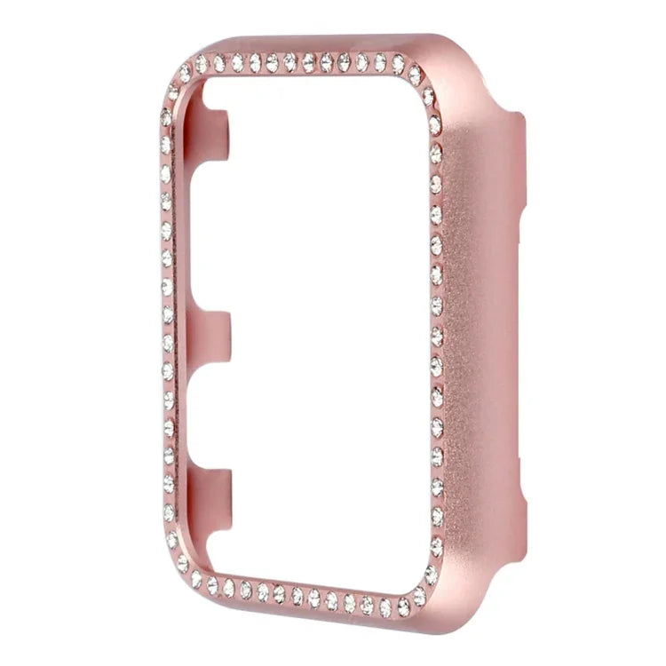Schutzhülle aus Aluminiumlegierung mit Diamanten, passend für Apple Watch Series 9/8/7 (45 mm), Apple Watch Series SE 2025, SE 2, SE 6, SE 5 und SE 4 (44 mm), Apple Watch Series 3, SE 2 und SE 1 (42 mm), Apple Watch Series 9/8/7 (41 mm)...