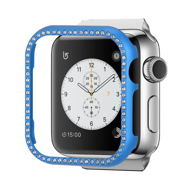 Schutzhülle aus Aluminiumlegierung mit Diamanten, passend für Apple Watch Series 9/8/7 (45 mm), Apple Watch Series SE 2025, SE 2, SE 6, SE 5 und SE 4 (44 mm), Apple Watch Series 3, SE 2 und SE 1 (42 mm), Apple Watch Series 9/8/7 (41 mm)...