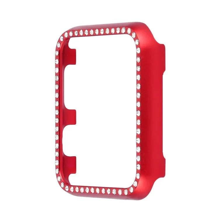 Schutzhülle aus Aluminiumlegierung mit Diamanten, passend für Apple Watch Series 9/8/7 (45 mm), Apple Watch Series SE 2025, SE 2, SE 6, SE 5 und SE 4 (44 mm), Apple Watch Series 3, SE 2 und SE 1 (42 mm), Apple Watch Series 9/8/7 (41 mm)...