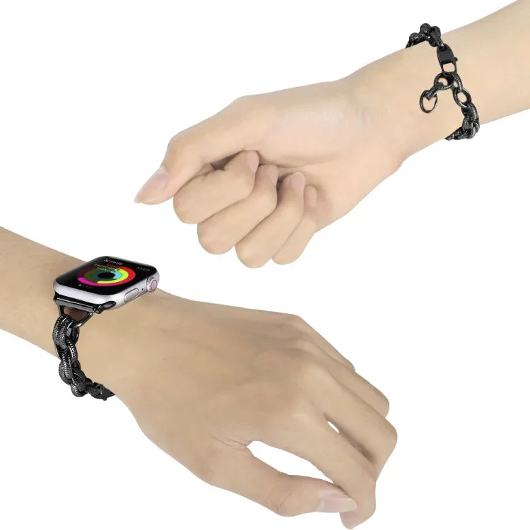Metall Ripple Twist Kettenarmband, Für Apple Watch Ultra 49mm / Series 8&7 45mm / SE 2&6&SE&5&4 44mm / 3&2&1 42mm, Für Apple Watch Series 8&7 41mm / SE 2&6&SE&5&4 40mm / 3&2&1 38mm