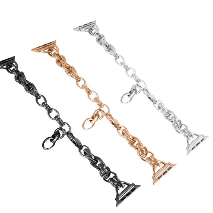 Metall Ripple Twist Kettenarmband, Für Apple Watch Ultra 49mm / Series 8&7 45mm / SE 2&6&SE&5&4 44mm / 3&2&1 42mm, Für Apple Watch Series 8&7 41mm / SE 2&6&SE&5&4 40mm / 3&2&1 38mm