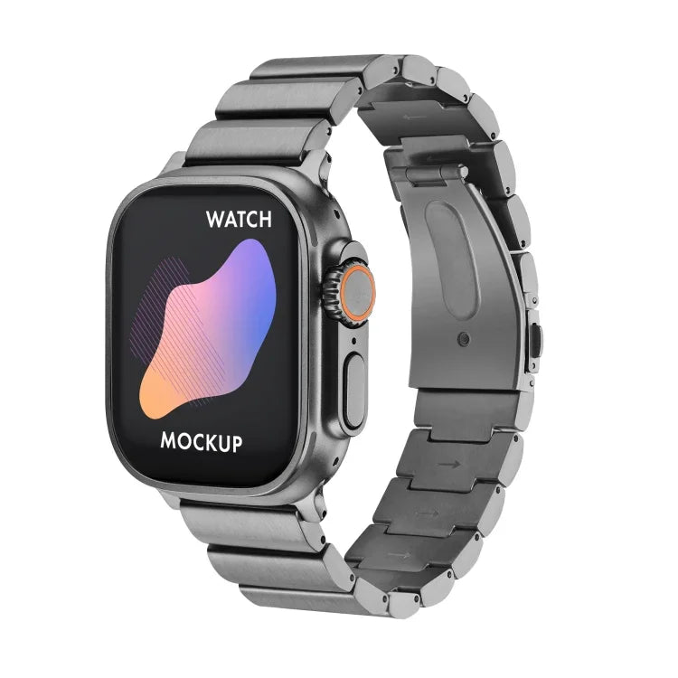 Flaches Schnallen-Armband aus Titanlegierung, für Apple Watch Ultra 49mm / Series 8&7 45mm / SE 2&6&SE&5&4 44mm / 3&2&1 42mm, für Apple Watch Series 8&7 41mm / SE 2&6&SE&5&4 40mm / 3&2&1 38mm