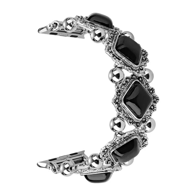 Retro Pine Stone Metallarmband, für Apple Watch Ultra 49mm / Series 8&7 45mm / SE 2&6&SE&5&4 44mm / 3&2&1 42mm, für Apple Watch Series 8&7 41mm / SE 2&6&SE&5&4 40mm / 3&2&1 38mm
