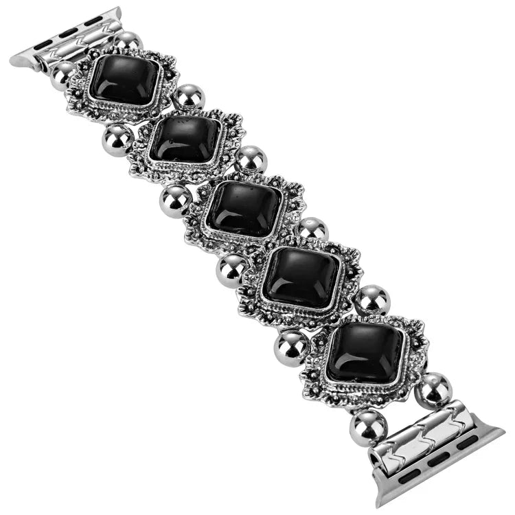 Retro Pine Stone Metal Watch Band, For Apple Watch Ultra 49mm / Series 8&7 45mm / SE 2&6&SE&5&4 44mm / 3&2&1 42mm, For Apple Watch Series 8&7 41mm / SE 2&6&SE&5&4 40mm / 3&2&1 38mm