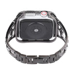 Zirkon-Metallarmband in Kupferoptik, passend für Apple Watch Ultra 49 mm / Series 8 &amp; 7 45 mm / SE 2 &amp; 6 &amp; SE &amp; 5 &amp; 4 44 mm / 3 &amp; 2 &amp; 1 42 mm und 41 mm / SE 2 &amp; 6 &amp; SE &amp; 5 &amp; 4 40 mm / 3 &amp; 2 &amp; 1 38 mm