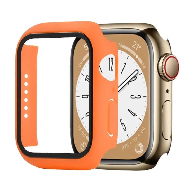 Stoßfeste Schutzhülle aus Polycarbonat und gehärtetem Glas für Apple Watch Series 9 / 8 / 7 (41 mm) und Apple Watch Series 9 / 8 / 7 (45 mm)