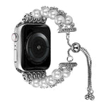 Double Row Beads Telescopic Chain Watch Band, For Apple Watch Ultra 49mm / Series 8&7 45mm / SE 2&6&SE&5&4 44mm / 3&2&1 42mm, For Apple Watch Series 8&7 41mm / SE 2&6&SE&5&4 40mm / 3&2&1 38mm