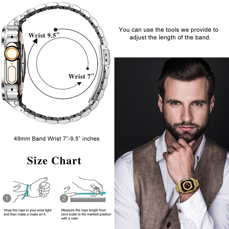 Integrierte Schutzhülle aus Metall für Apple Watch Series SE 2025 &amp; 6 &amp; SE &amp; 5 &amp; 4 (44 mm), Apple Watch Ultra 3 / 2 / 1 (49 mm) und Apple Watch Series 9 / 8 / 7 (45 mm).