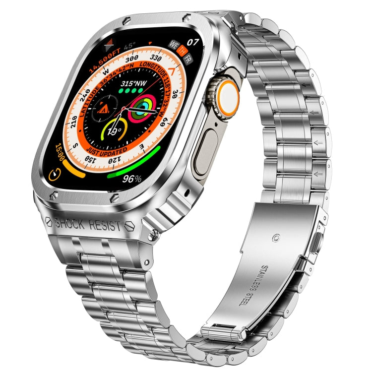 Integrierte Schutzhülle aus Metall für Apple Watch Series SE 2025 &amp; 6 &amp; SE &amp; 5 &amp; 4 (44 mm), Apple Watch Ultra 3 / 2 / 1 (49 mm) und Apple Watch Series 9 / 8 / 7 (45 mm).