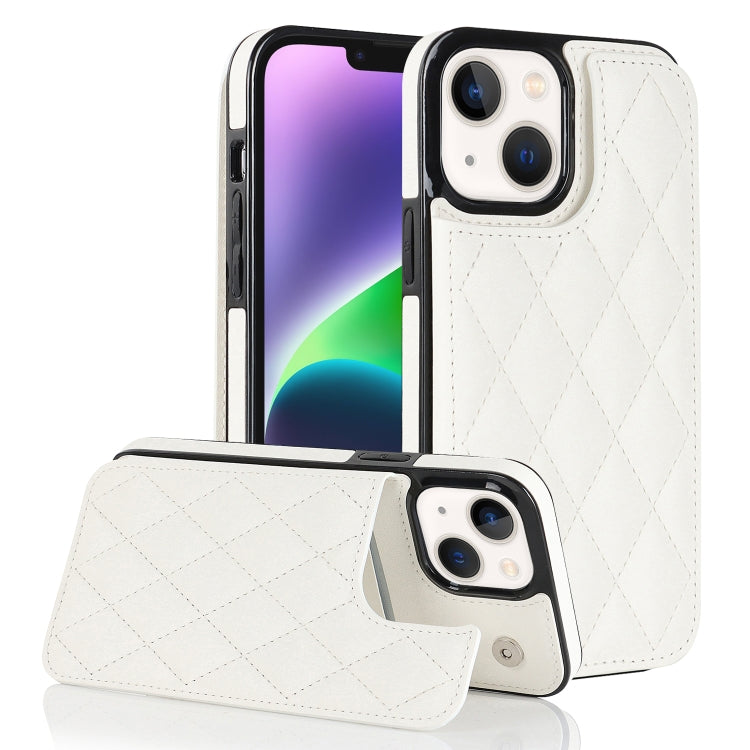 Double Buckle Rhombic PU Leather Phone Case, For iPhone 14, For iPhone 14 Plus, For iPhone 14 Pro, For iPhone 14 Pro Max, For iPhone 13, For iPhone 13 mini