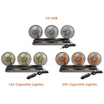 F4310 360-Degree Rotating Adjustable Car Three-Head Fan, F4310 24V Cigarette Lighter, F4310 USB Universal, F4310 12V Cigarette Lighter