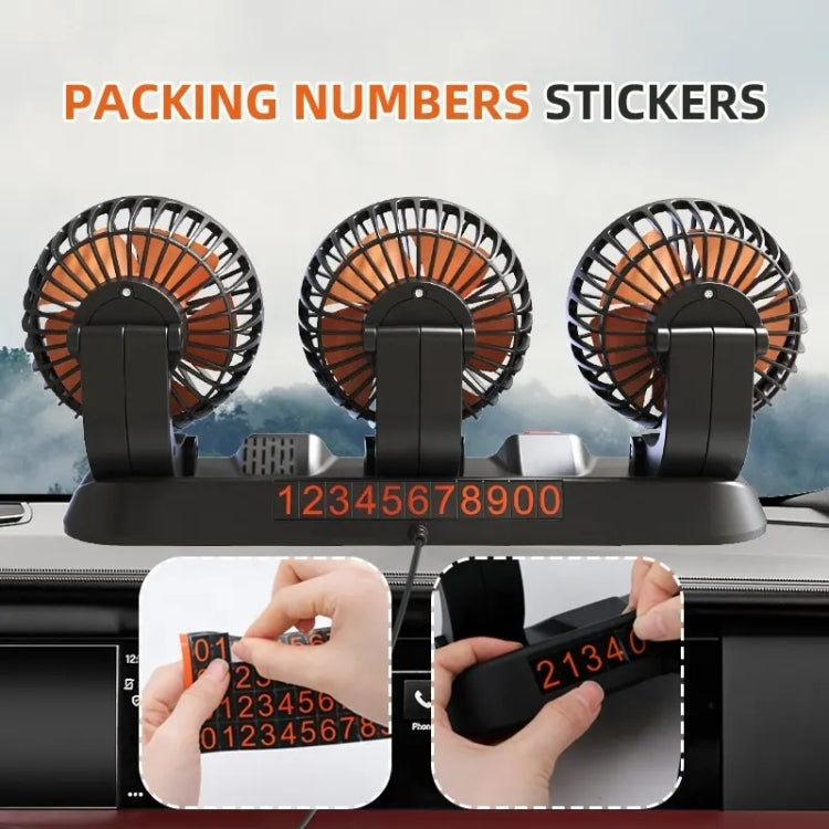 F4310 360-Degree Rotating Adjustable Car Three-Head Fan, F4310 24V Cigarette Lighter, F4310 USB Universal, F4310 12V Cigarette Lighter