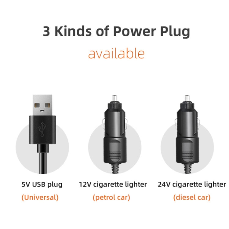 F4310 360-Degree Rotating Adjustable Car Three-Head Fan, F4310 24V Cigarette Lighter, F4310 USB Universal, F4310 12V Cigarette Lighter