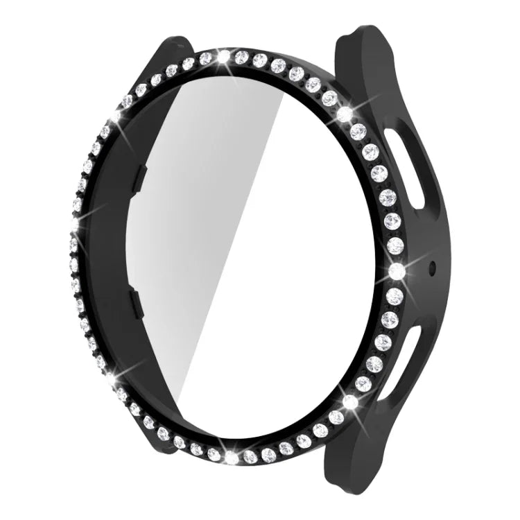 Einreihiges Diamant-Gehäuse aus Polycarbonat und gehärtetem Glas, für Samsung Galaxy Watch5 44 mm
