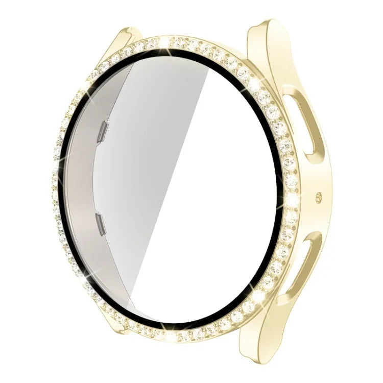 Einreihiges Diamant-Gehäuse aus Polycarbonat und gehärtetem Glas, für Samsung Galaxy Watch5 44 mm