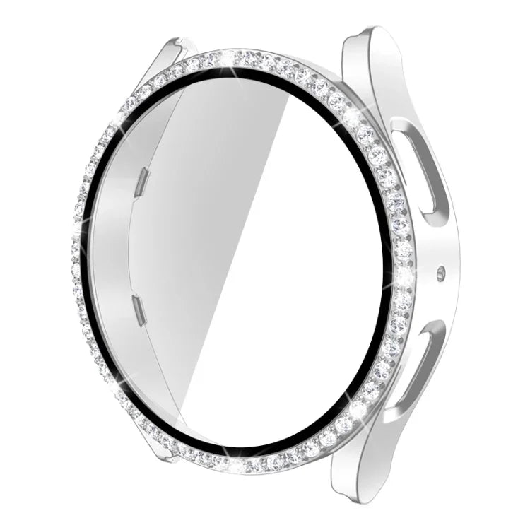 Einreihiges Diamant-Gehäuse aus Polycarbonat und gehärtetem Glas, für Samsung Galaxy Watch5 44 mm