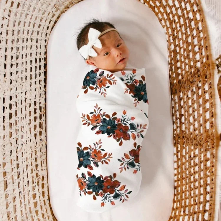 Neugeborenes Baby Dreiteiliges Pucktuch Mütze Stirnband