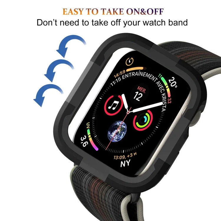 Armor Frame Watch Case, For Apple Watch Series 9 / 8 / 7 41mm, For Apple Watch Series SE 2&6&SE&5&4 44mm, For Apple Watch Series 9 / 8 / 7 45mm, For Apple Watch Ultra 3 / 2 / 1 49mm, For Apple Watch Series SE 2&6&SE&5&4 40mm