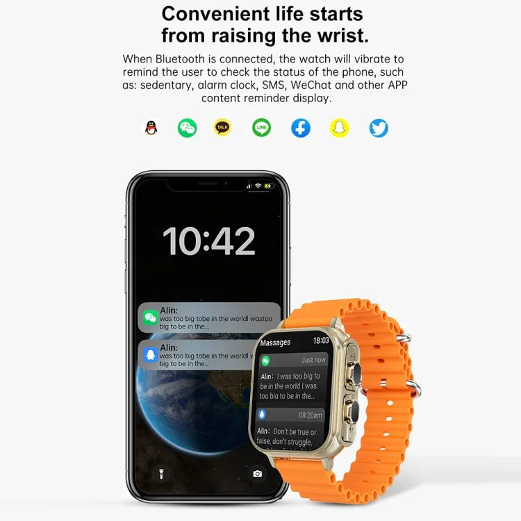 N22 2-in-1 1,96 Zoll HD-Display Sport Bluetooth-Kopfhörer Smartwatch