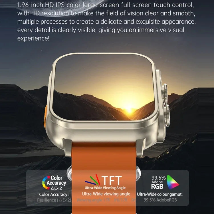 N22 2-in-1 1,96 Zoll HD-Display Sport Bluetooth-Kopfhörer Smartwatch