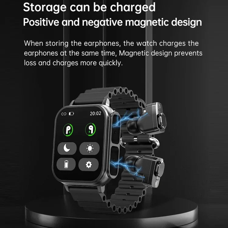 N22 2-in-1 1,96 Zoll HD-Display Sport Bluetooth-Kopfhörer Smartwatch