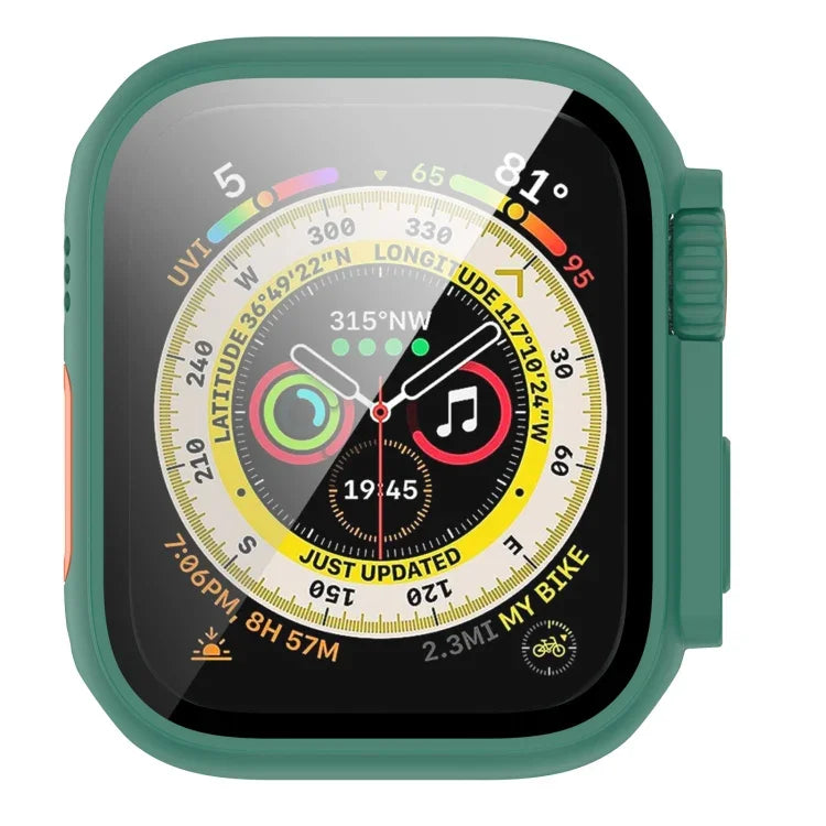 Tempered Film + PC Integrated Watch Protective Case, For Apple Watch Series SE 2 / 6 / SE / 5 / 4 40mm, For Apple Watch Series 9 / 8 / 7 41mm, For Apple Watch Series SE 2 / 6 / SE / 5 / 4 44mm, For Apple Watch Series 9 / 8 / 7 45mm