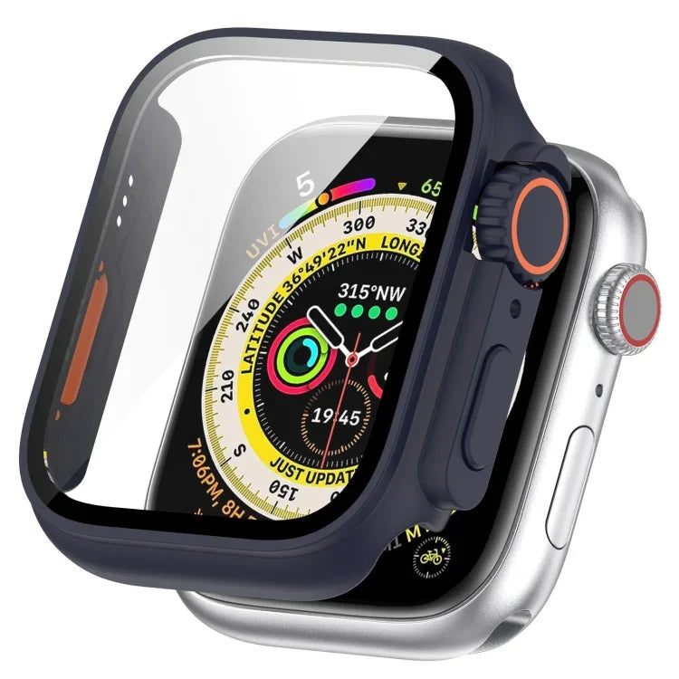 Tempered Film + PC Integrated Watch Protective Case, For Apple Watch Series SE 2 / 6 / SE / 5 / 4 40mm, For Apple Watch Series 9 / 8 / 7 41mm, For Apple Watch Series SE 2 / 6 / SE / 5 / 4 44mm, For Apple Watch Series 9 / 8 / 7 45mm