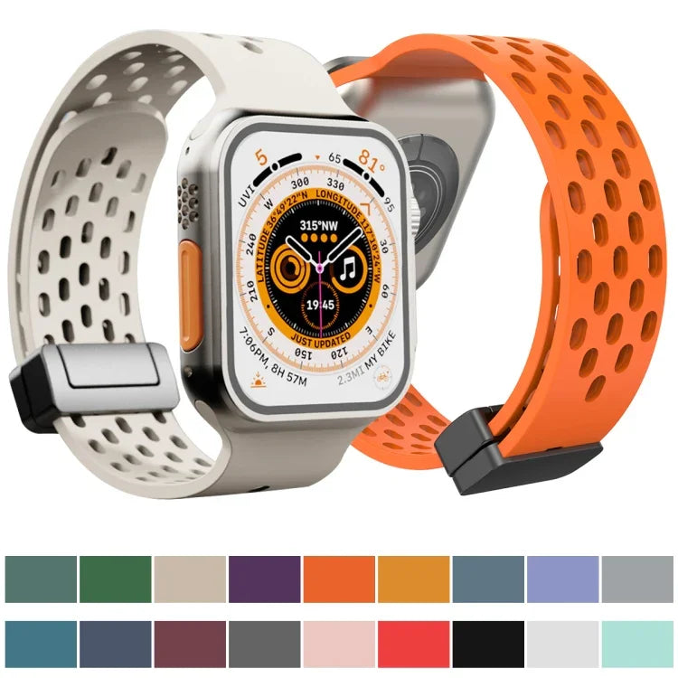 Silikonarmband mit Magnetverschluss, für Apple Watch Series 8 &amp; 7 (41 mm) und Apple Watch Series 8 &amp; 7 (45 mm)