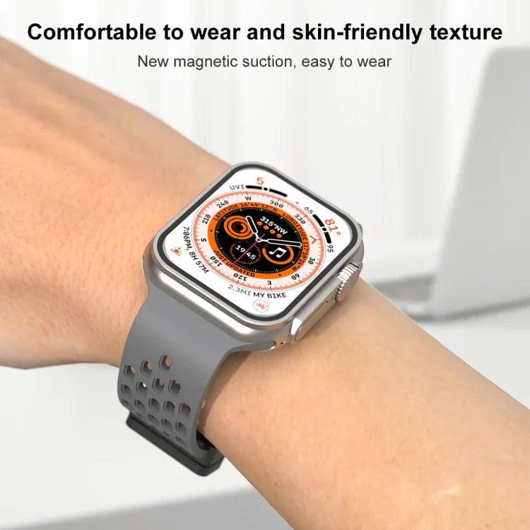 Silikonarmband mit Magnetverschluss, für Apple Watch Series 8 &amp; 7 (41 mm) und Apple Watch Series 8 &amp; 7 (45 mm)