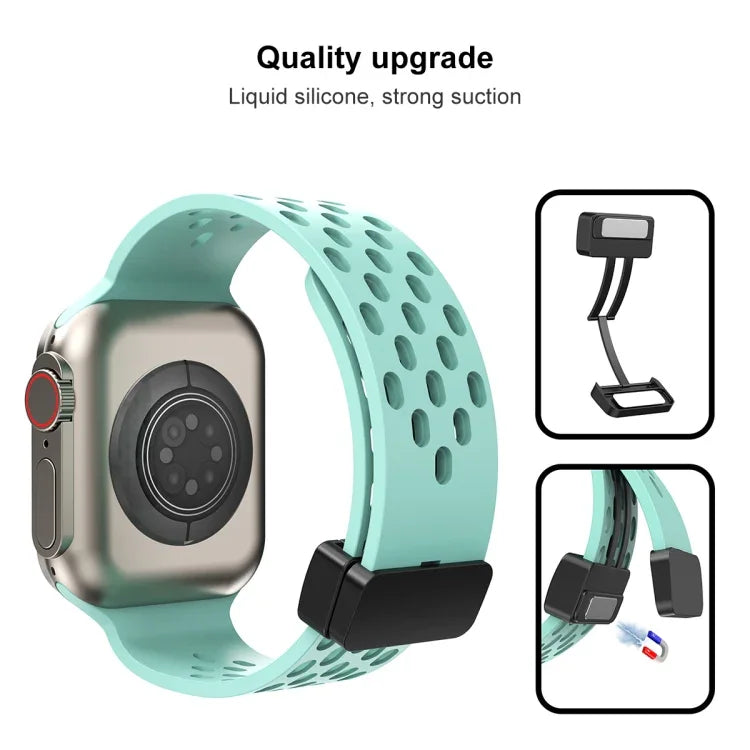 Silikonarmband mit Magnetverschluss, für Apple Watch Series 8 &amp; 7 (41 mm) und Apple Watch Series 8 &amp; 7 (45 mm)