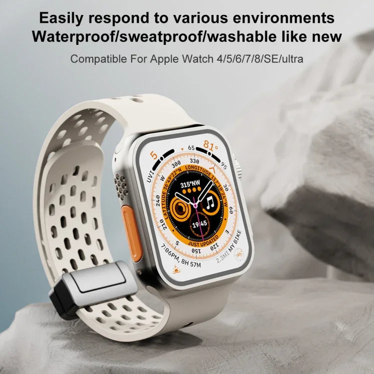 Silikonarmband mit Magnetverschluss, für Apple Watch Series 8 &amp; 7 (41 mm) und Apple Watch Series 8 &amp; 7 (45 mm)