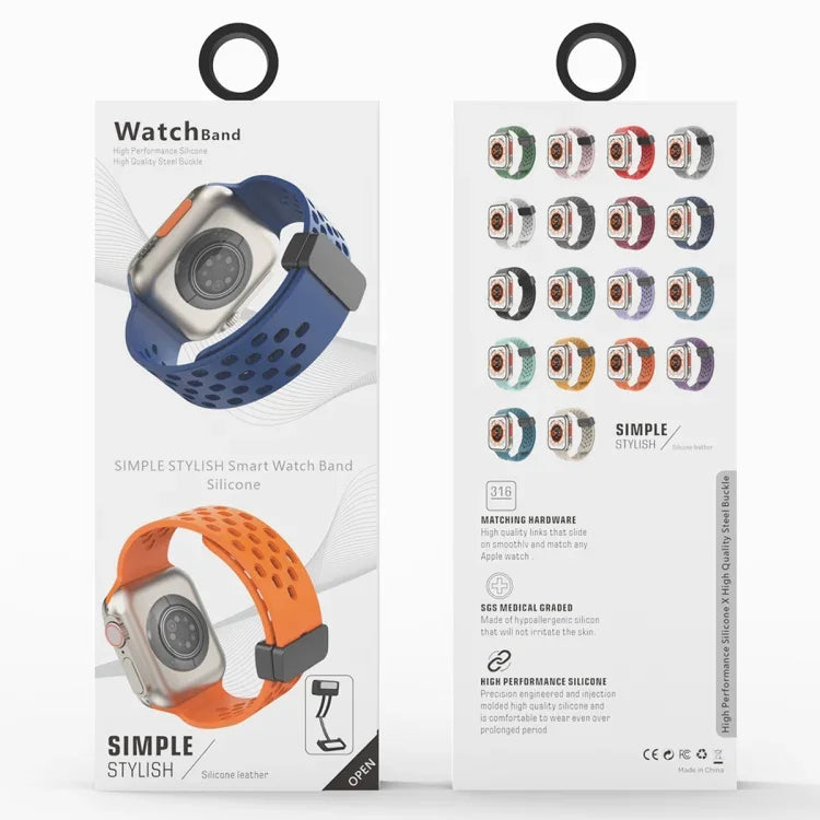 Silikonarmband mit Magnetverschluss, für Apple Watch Series 8 &amp; 7 (41 mm) und Apple Watch Series 8 &amp; 7 (45 mm)
