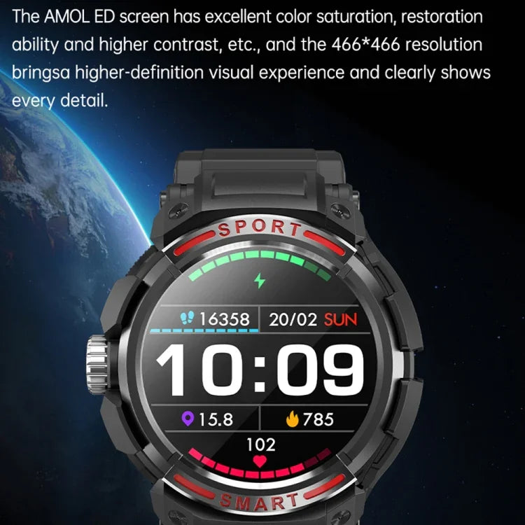 OVISEN GT100 1,39 Zoll TFT-Bildschirm 2-in-1 Bluetooth-Headset Smartwatch, unterstützt Blutsauerstoffmessung/Bluetooth-Musik