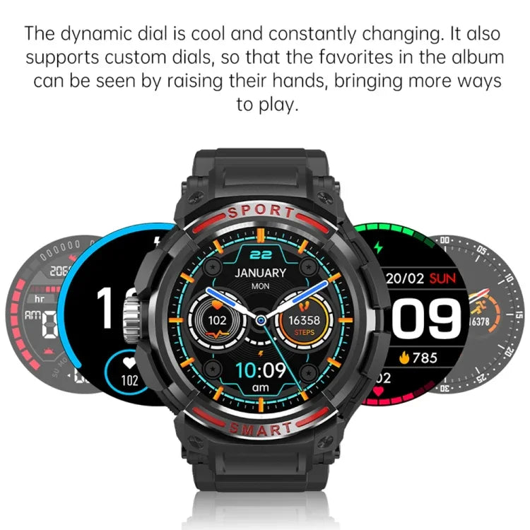 OVISEN GT100 1,39 Zoll TFT-Bildschirm 2-in-1 Bluetooth-Headset Smartwatch, unterstützt Blutsauerstoffmessung/Bluetooth-Musik