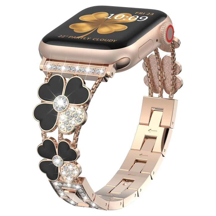 Petal-Metall-Diamant-Armband, für Apple Watch SE 2023 44mm, für Apple Watch Ultra 49mm, für Apple Watch 8 41mm, für Apple Watch 8 45mm, für Apple Watch 7 41mm, für Apple Watch 7 45mm, für Apple Watch SE 2023 40mm, für Apple Watch SE 2022 40mm